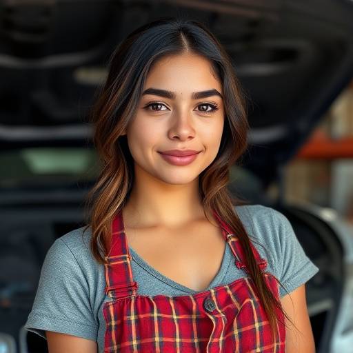Portrait of Sofia Hernandez, Automotive Technician at AutoFix Garage