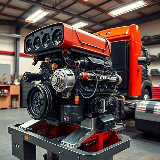 Repaired car by AutoFix Garage: A truck with a completely rebuilt engine and enhanced performance.